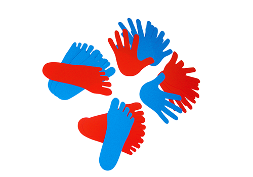 Hands and Feets (Right in Red, Left in Blue)