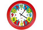Educational Quartz Clock,Numbers with Childern (Red Frame)