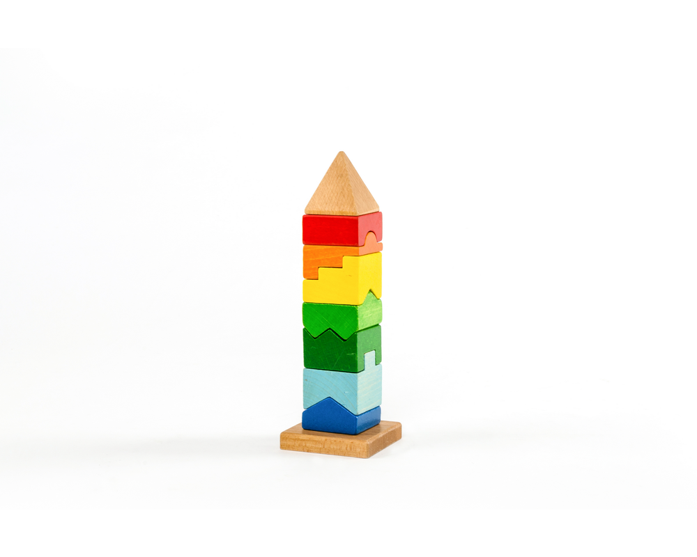 Stacking Shape Tower - Image Alt Text