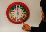 Educational Quartz Clock,Animals (Red Frame)