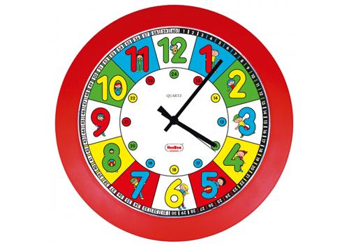 Educational Quartz Clock,Numbers with Childern (Red Frame)